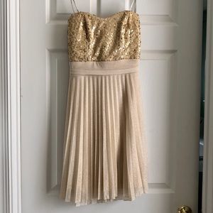 Gorgeous strapless shimmery gold dress